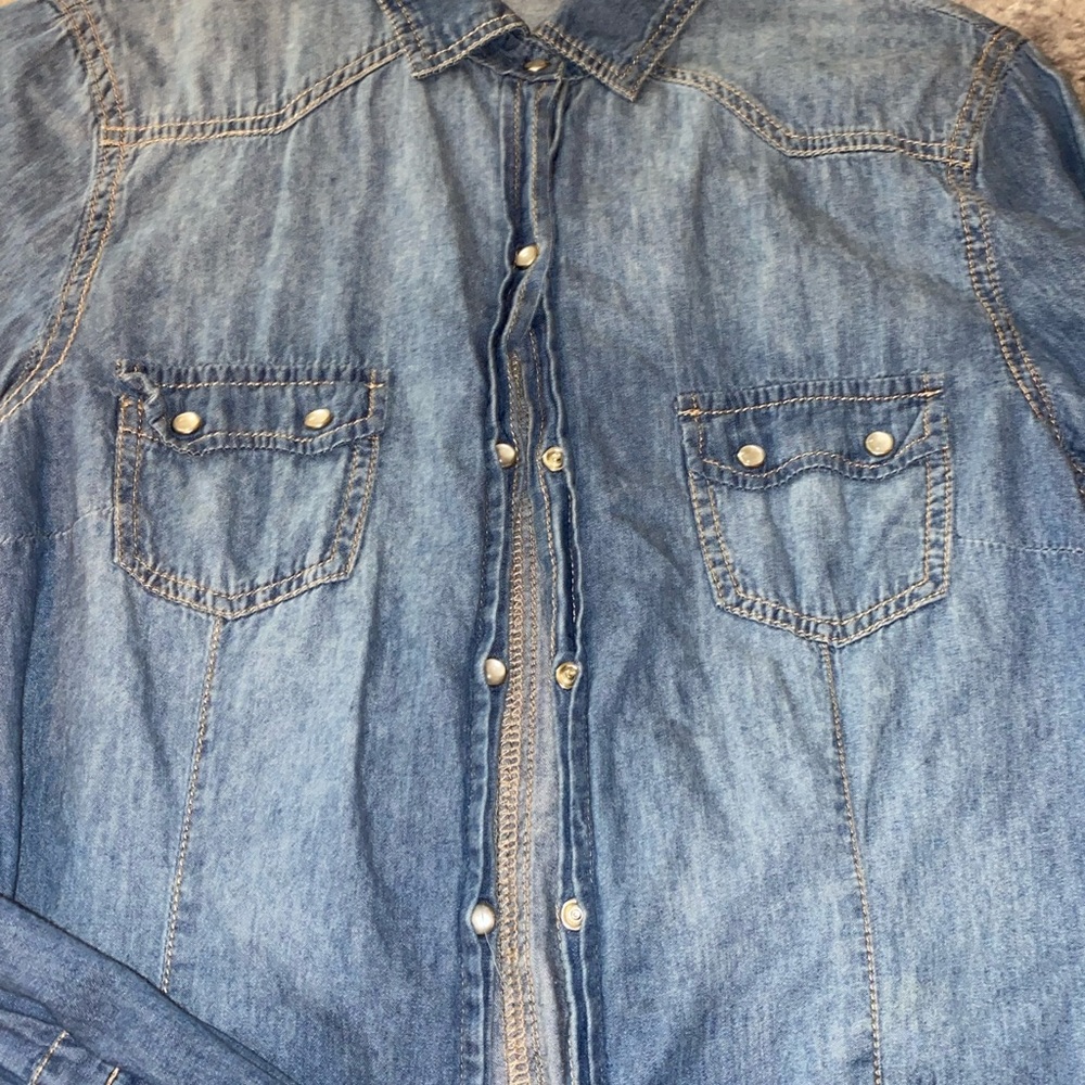 100% Cotton Denim Snap Shirt